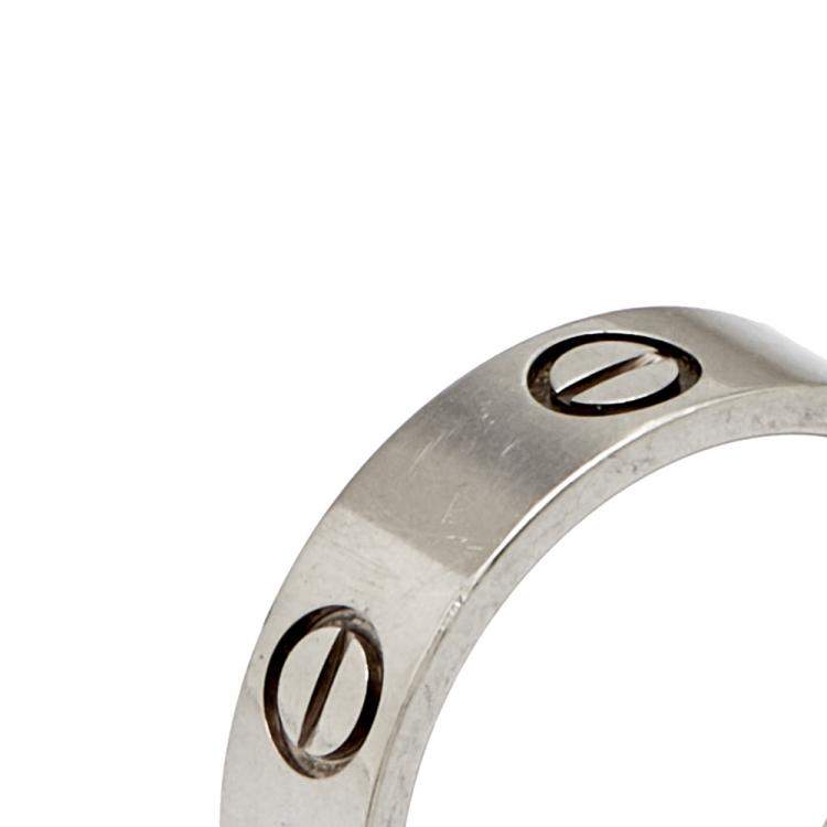 Pre Owned Cartier Love 18K White Gold Band Ring 54
