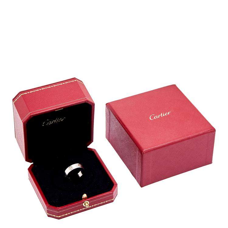 Pre Owned Cartier Love 18K White Gold Band Ring 54