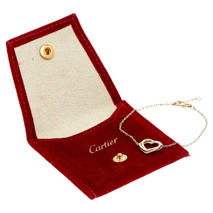 Pre Owned Cartier Trinity de Cartier Heart 18k Three Tone Gold Bracelet 
