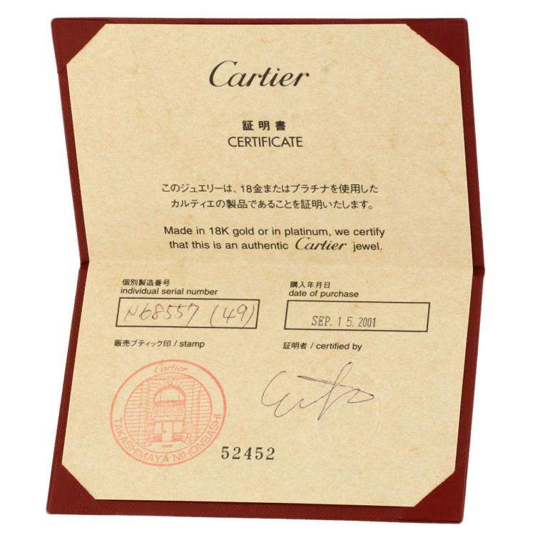 Pre Owned Cartier Tank 18K White Gold Moonstone Ring EU 49