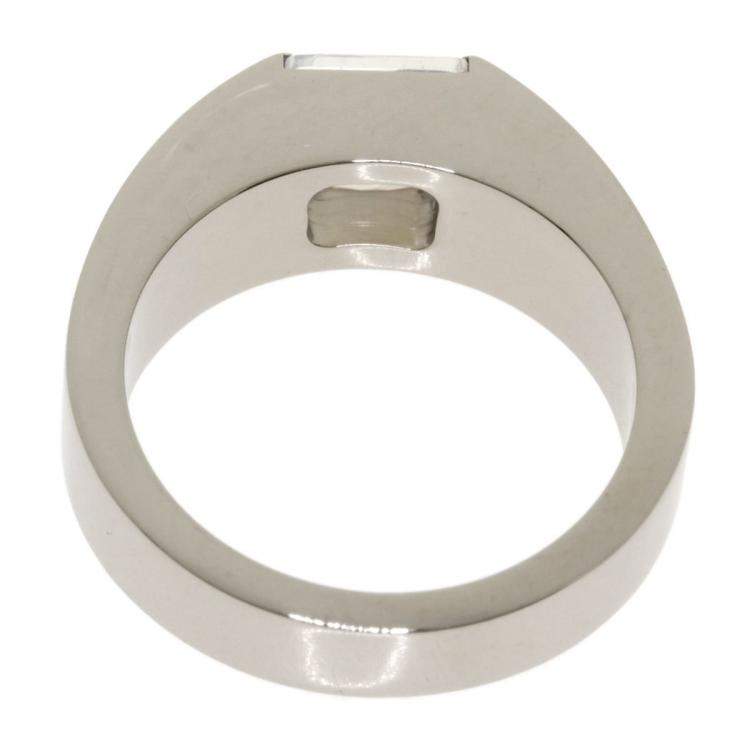 Pre Owned Cartier Tank 18K White Gold Moonstone Ring EU 49