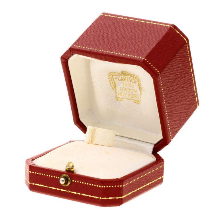 Pre Owned Cartier Tank 18K White Gold Moonstone Ring EU 49