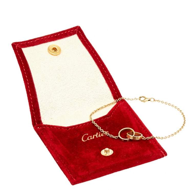 Pre Owned Cartier Love Interlocking 2 Hoops 18K Yellow Gold Bracelet