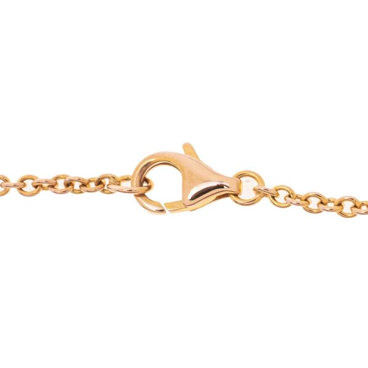 Pre Owned Cartier Love Interlocking Loop 18K Rose Gold Pendant Necklace