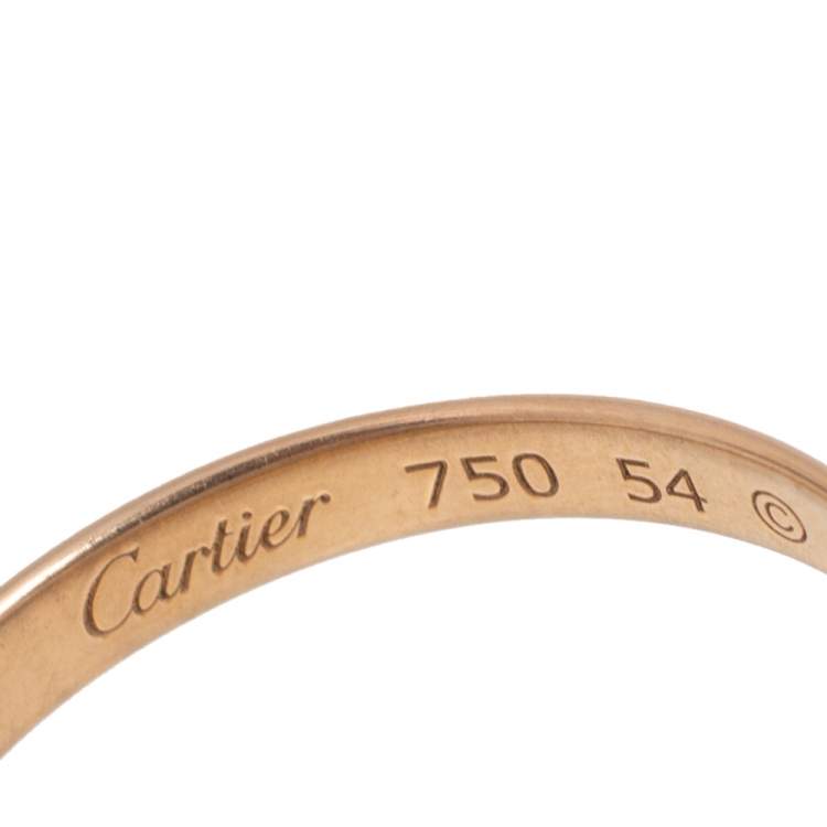 Pre Owned Cartier Trinity Diamond 6 Loop 18K Three Tone Gold Rolling Ring Size 54