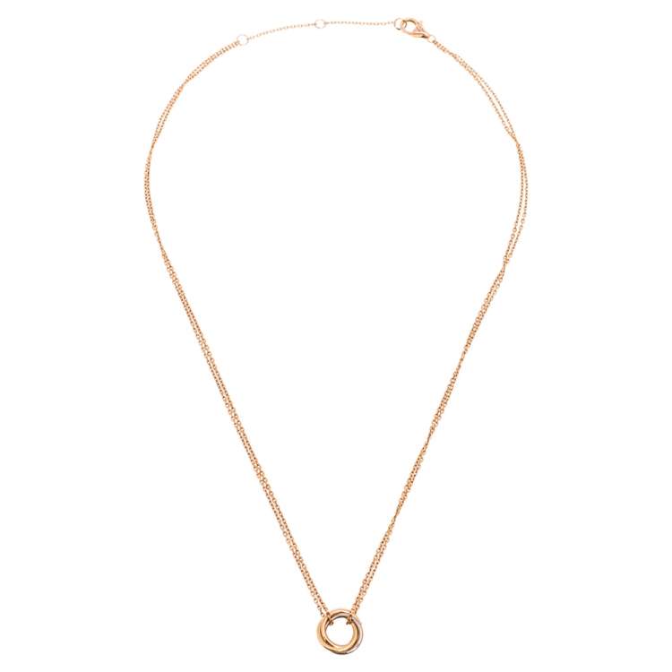 Pre Owned Cartier Trinity 18k Three Tone Gold Pendant Necklace