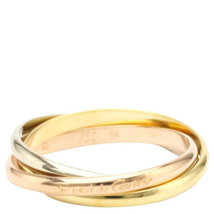 مملوكة مسبقًا Cartier Les Must De Cartier Trinity 18K Yellow, Rose and White Gold Ring EU 54