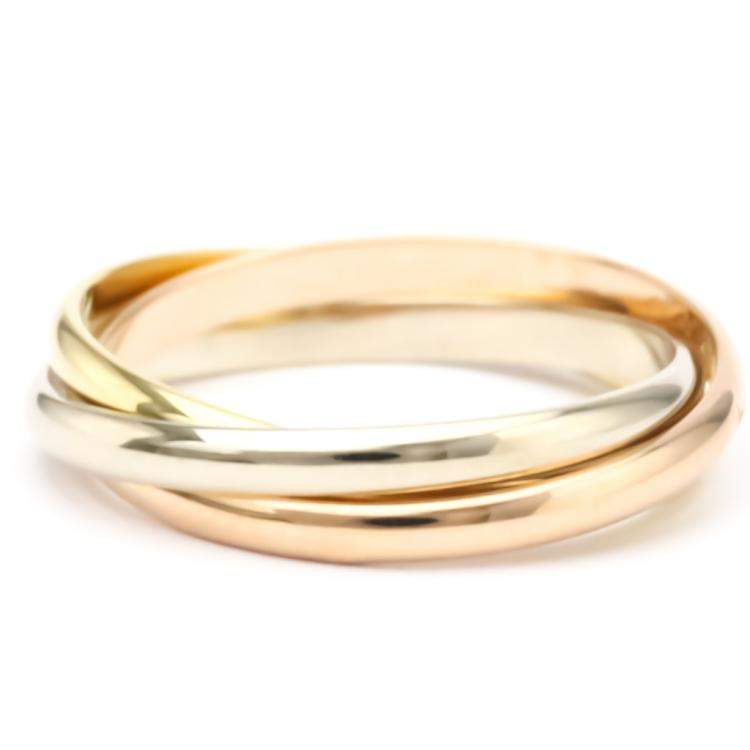 مملوكة مسبقًا Cartier Les Must De Cartier Trinity 18K Yellow, Rose and White Gold Ring EU 54