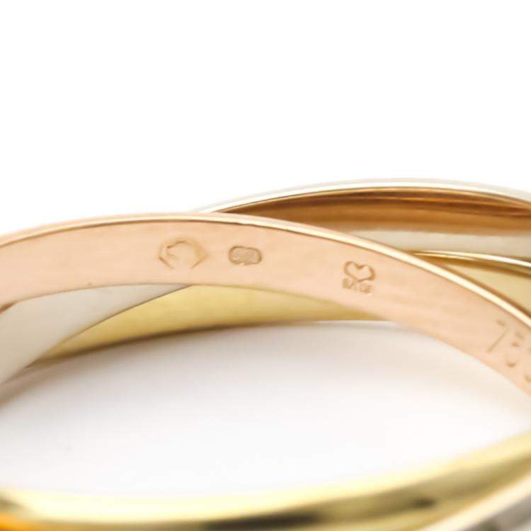 مملوكة مسبقًا Cartier Les Must De Cartier Trinity 18K Yellow, Rose and White Gold Ring EU 54