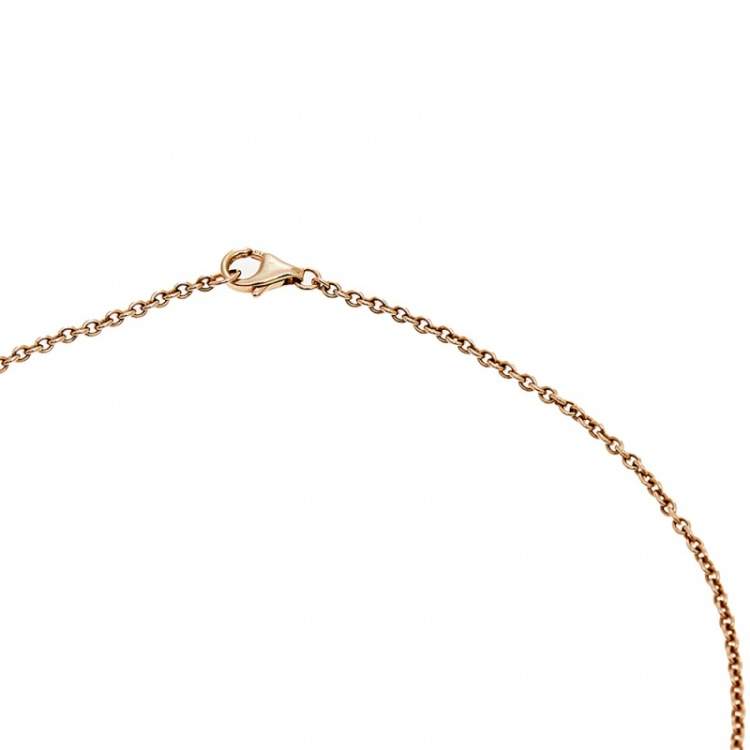 Pre Owned Cartier Love Interlocking 2 Loop 18K Rose Gold Pendant Necklace