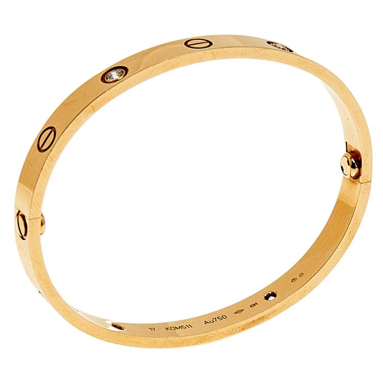 Cartier love bracelet 4 deals diamonds yellow gold