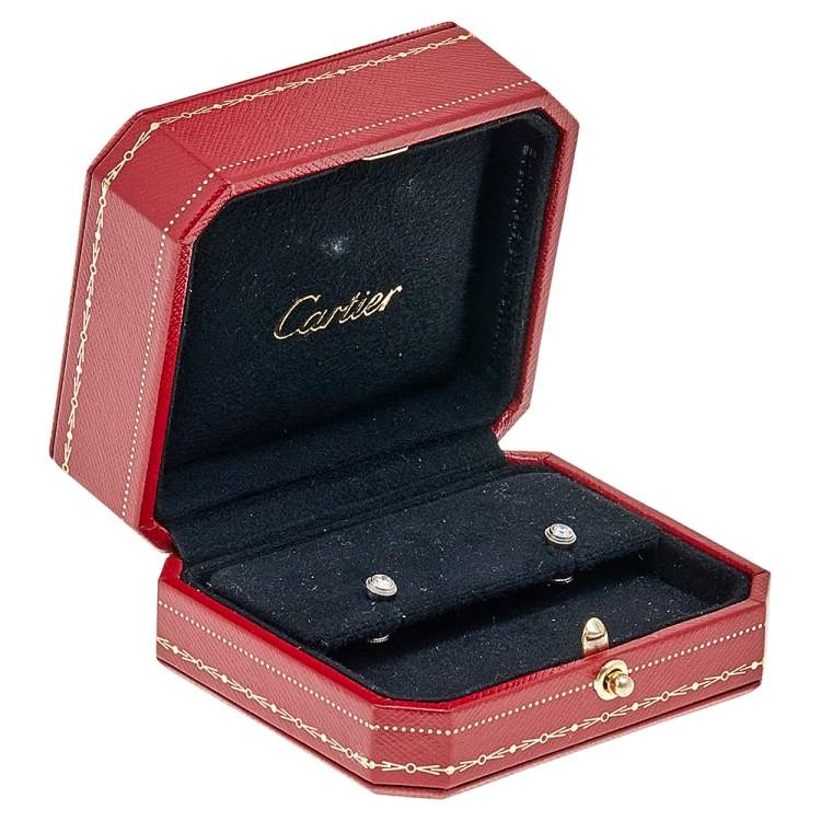 Pre Owned Cartier Diamants Legers Diamond 18K White Gold Stud Earrings MM