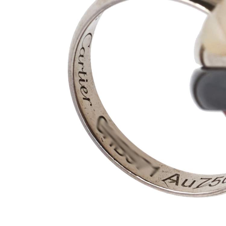 Pre Owned Cartier Trinity de Cartier Black Ceramic 18K White Gold Adjustable Cord Bracelet