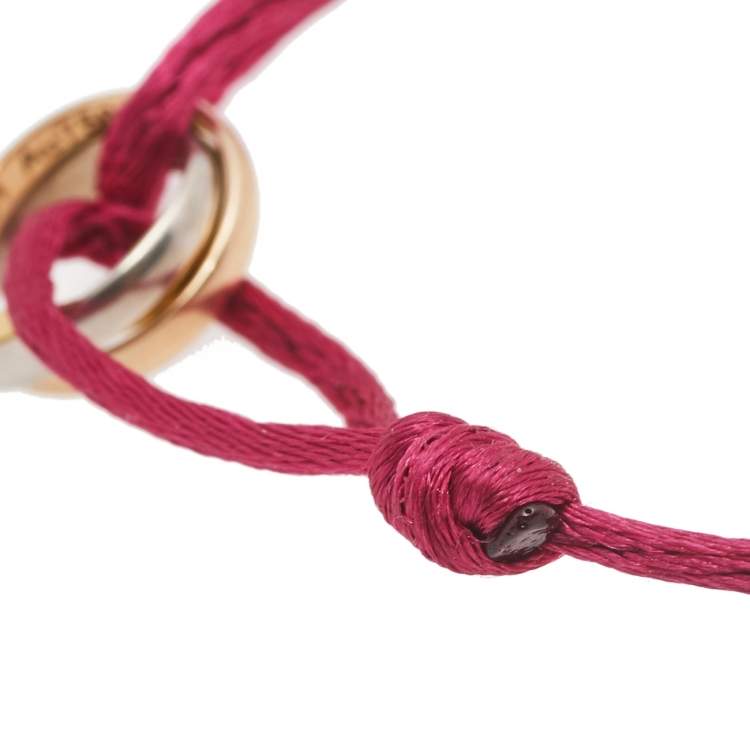 Pre Owned Cartier Trinity de Cartier 18K Three Tone Gold Adjustable Cord Bracelet
