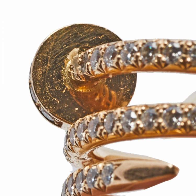 Pre Owned Cartier Juste un Clou Diamond 18k Rose Gold Ring Size 52 