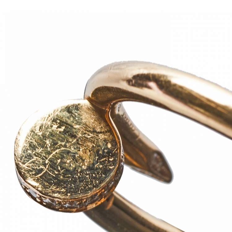 Pre Owned Cartier Juste un Clou Diamond 18K Rose Gold Ring Size 58