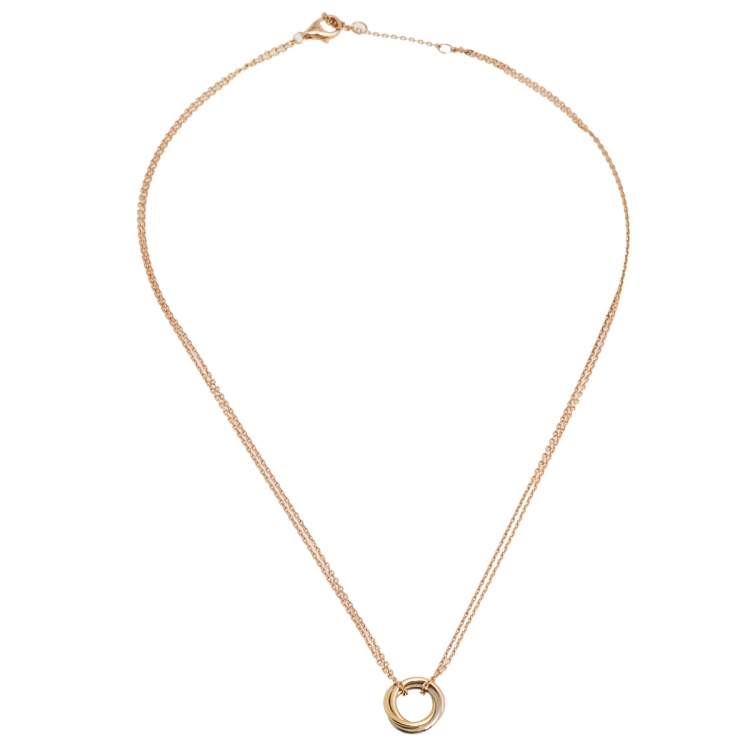 Pre Owned Cartier Trinity 18K Three Tone Gold Necklace