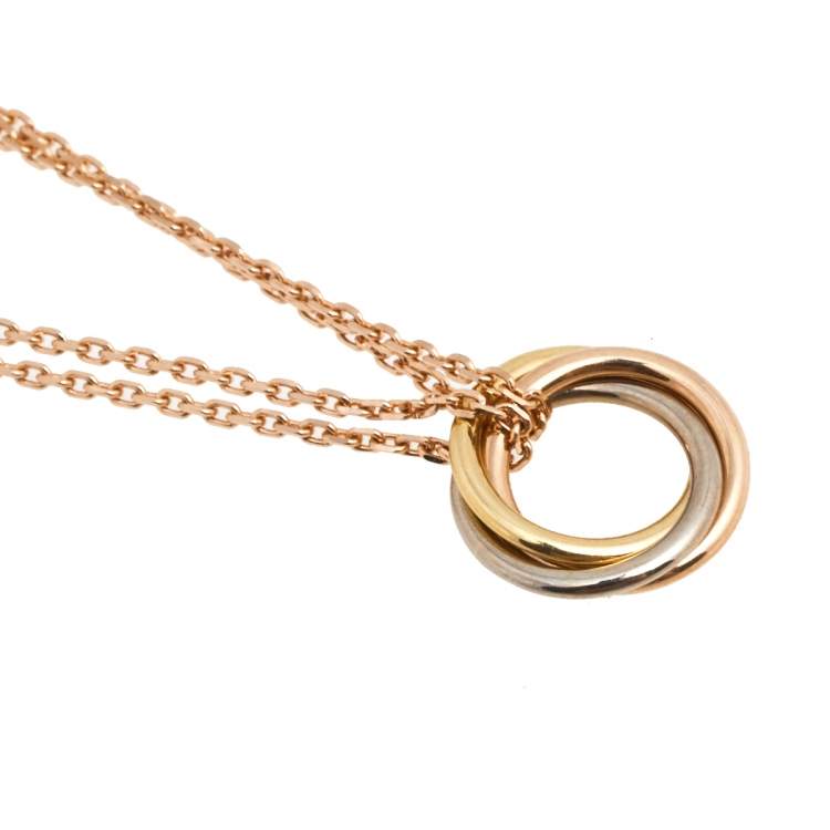 Pre Owned Cartier Trinity 18K Three Tone Gold Necklace