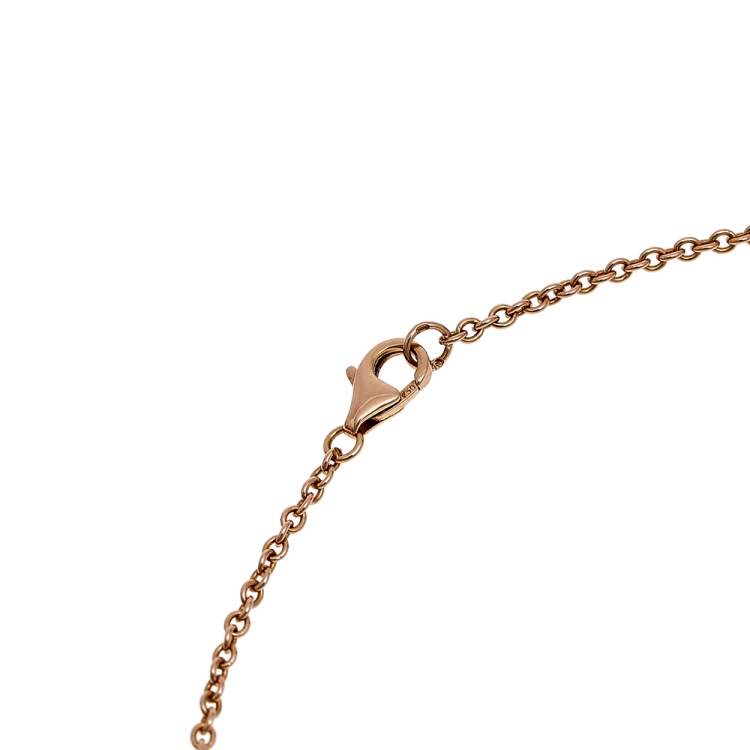 Pre Owned Cartier Love Interlocking 2 Loop 18K Rose Gold Pendant Necklace