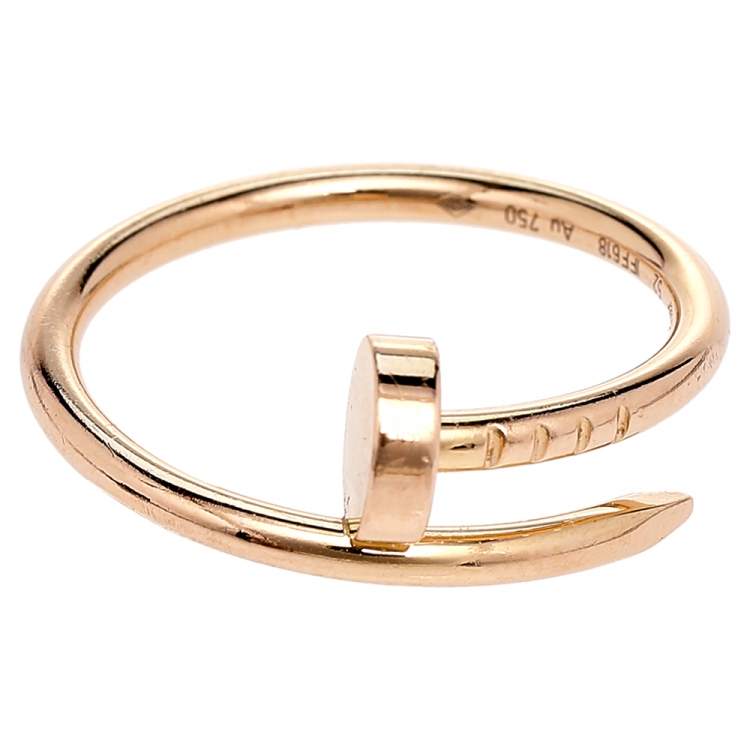Pre Owned Cartier Juste un Clou 18k Rose Gold SM Ring Size 52