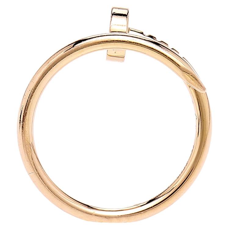 Pre Owned Cartier Juste un Clou 18k Rose Gold SM Ring Size 52