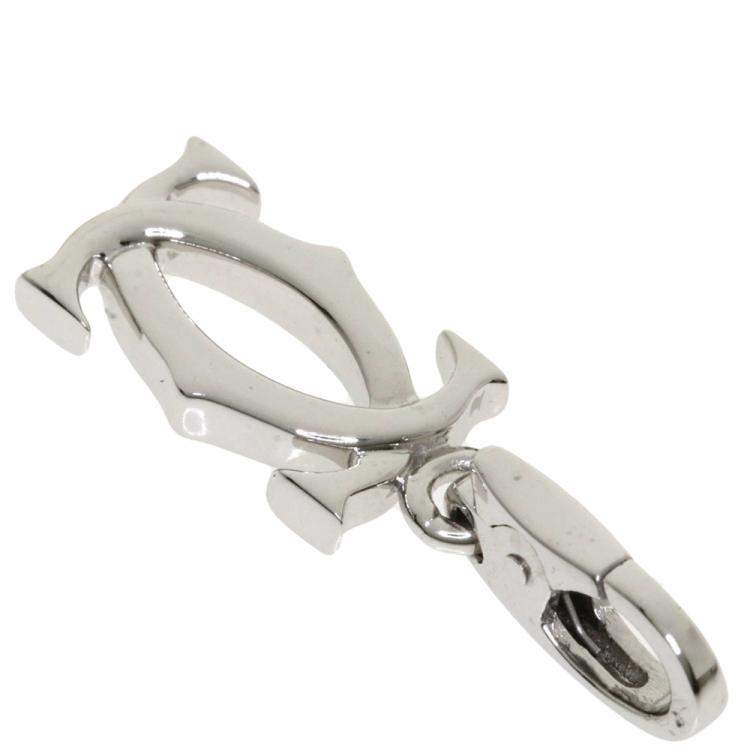 Pre Owned Cartier Double C 18K White Gold Charms and Pendants