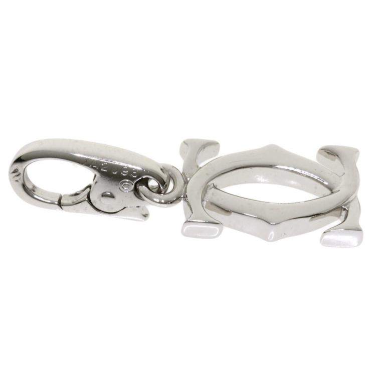 Pre Owned Cartier Double C 18K White Gold Charms and Pendants
