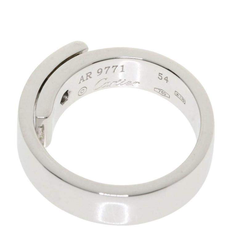 Pre Owned Cartier Anniversary 18K White Gold Diamond Ring EU 54