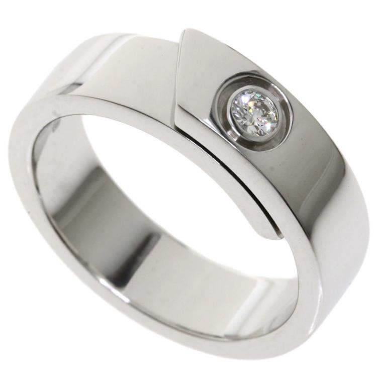Pre Owned Cartier Anniversary 18K White Gold Diamond Ring EU 54