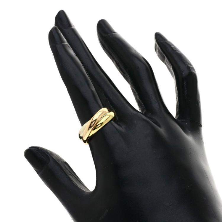 Pre Owned Cartier Les Must de Cartier 18K Yellow, Rose and White Gold Ring EU 54