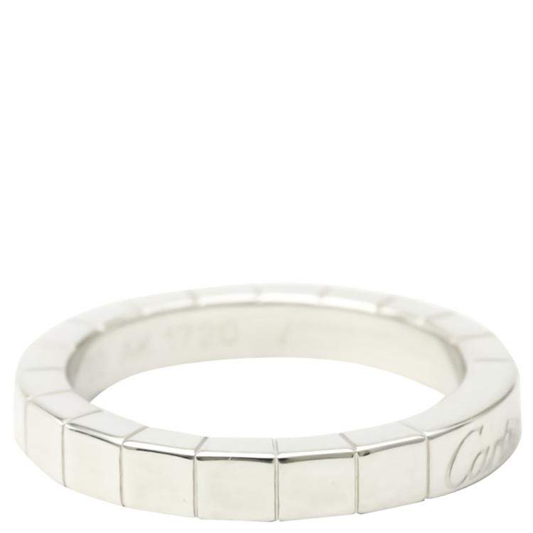 Pre Owned Cartier Lanieres 18K White Gold Ring EU 50
