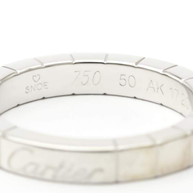 Pre Owned Cartier Lanieres 18K White Gold Ring EU 50