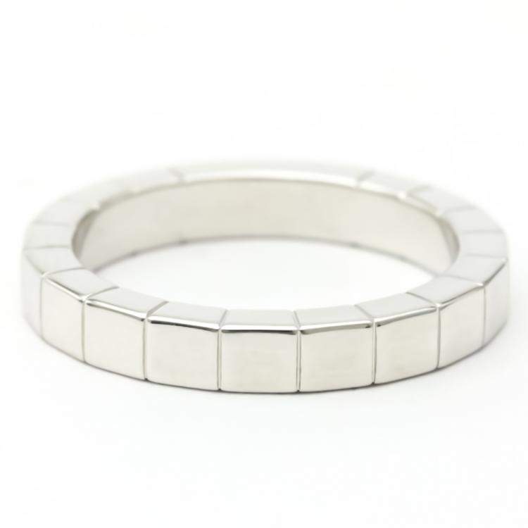 Pre Owned Cartier Lanieres 18K White Gold Ring EU 50