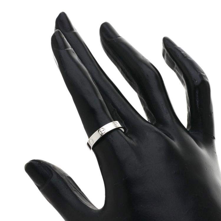 Pre Owned Cartier Mini Love 18K White Gold Ring EU 53