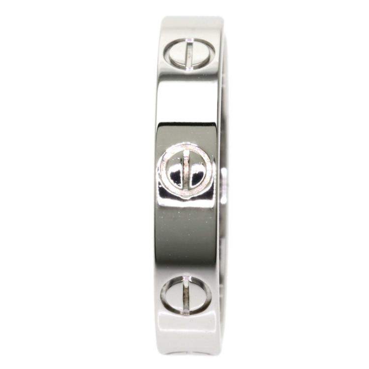 Pre Owned Cartier Mini Love 18K White Gold Ring EU 53