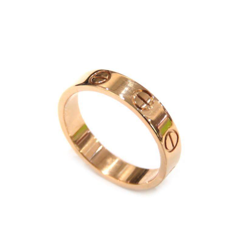 Pre Owned Cartier Mini Love 18K Rose Gold Ring EU 47
