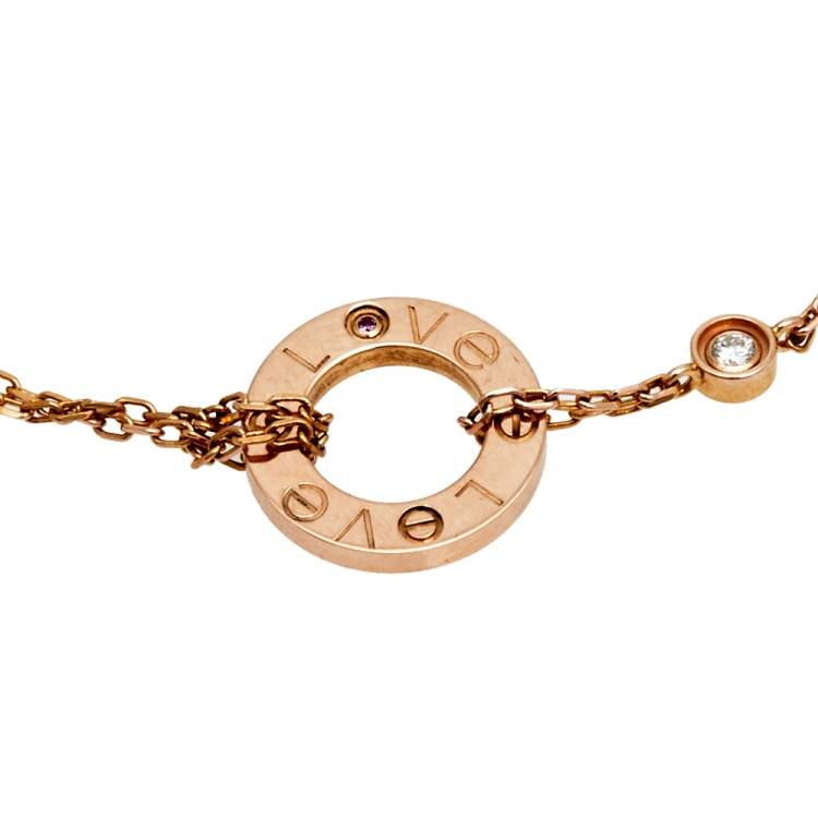 مملوكة مسبقًا Cartier Love Xmas Edition Diamond Sapphire 18K Rose Gold Bracelet