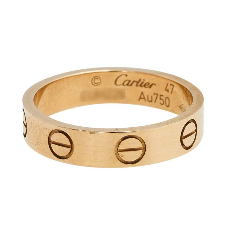 Pre Owned Cartier Love 18K Rose Gold Wedding Band Ring Size 47