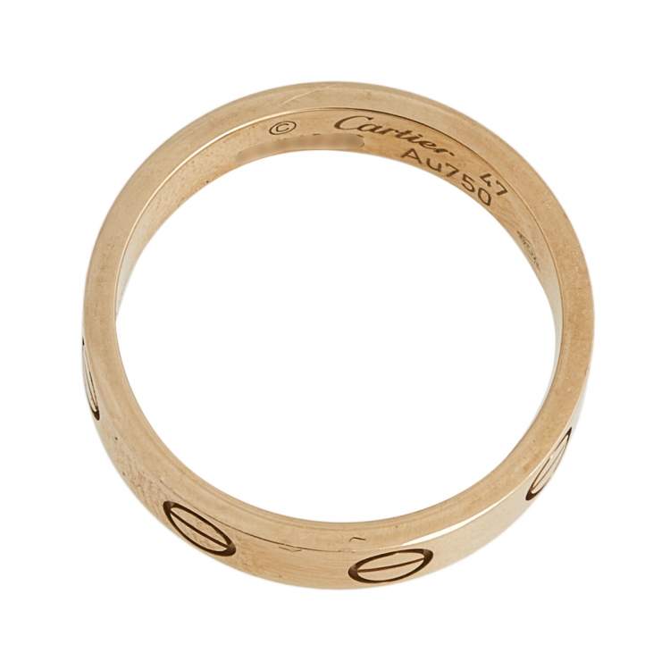 Pre Owned Cartier Love 18K Rose Gold Wedding Band Ring Size 47