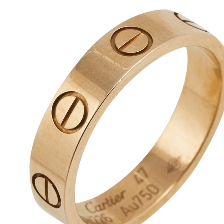 Pre Owned Cartier Love 18K Rose Gold Wedding Band Ring Size 47