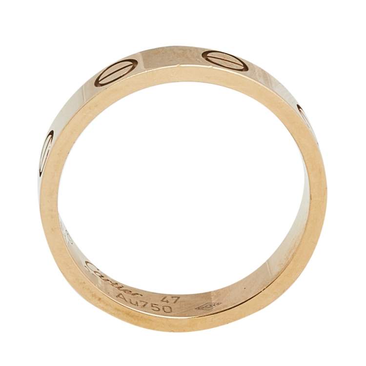 Pre Owned Cartier Love 18K Rose Gold Wedding Band Ring Size 47
