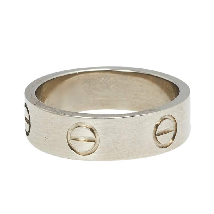 Pre Owned Cartier Love 18K White Gold Ring Size 53