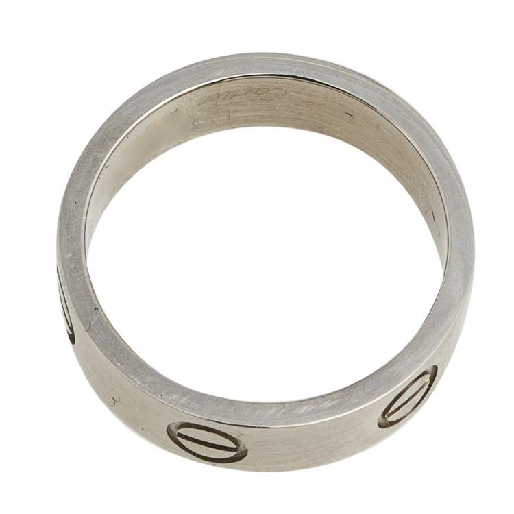 Pre Owned Cartier Love 18K White Gold Ring Size 53