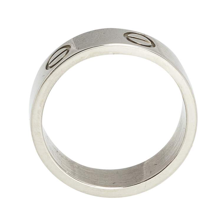 Pre Owned Cartier Love 18K White Gold Ring Size 53