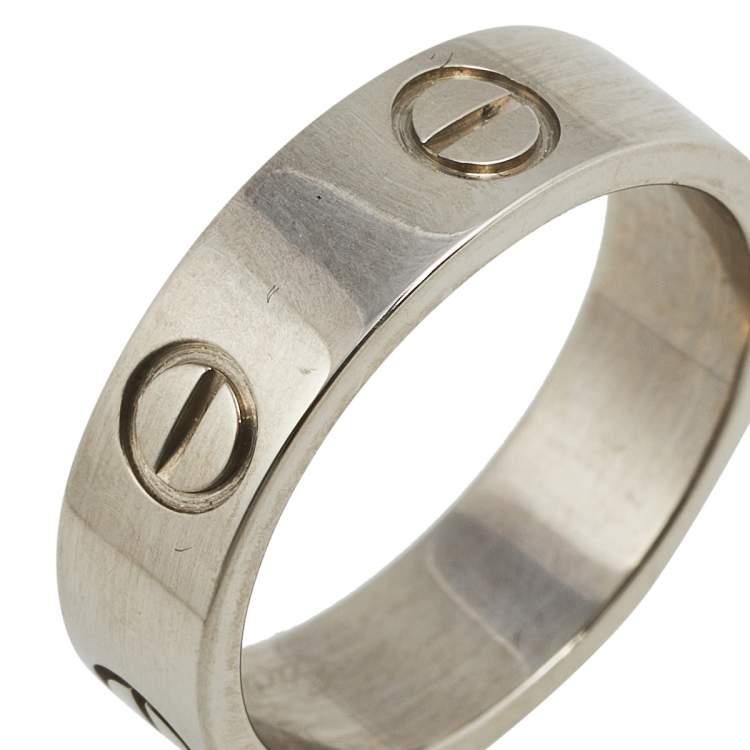 Pre Owned Cartier Love 18K White Gold Ring Size 53