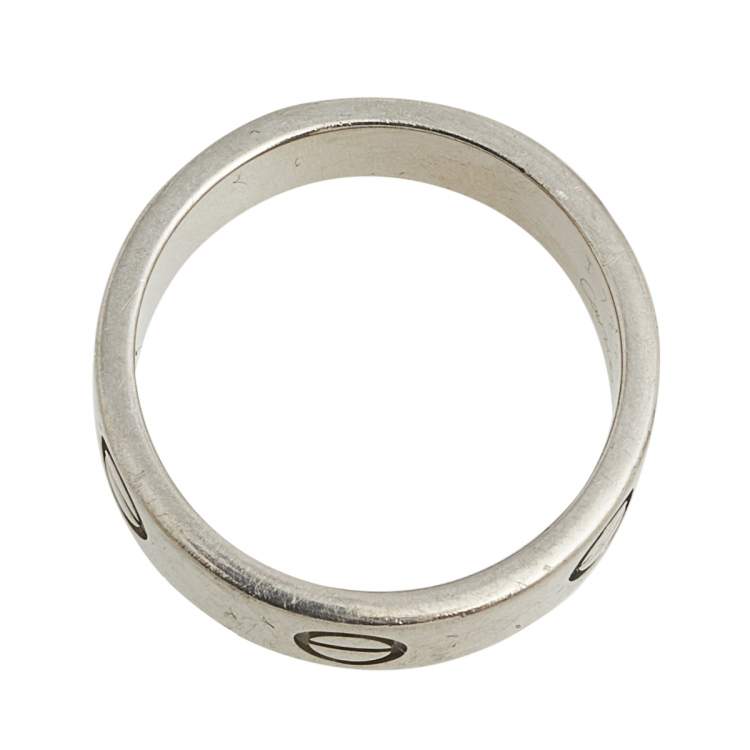 Pre Owned Cartier Love 18K White Gold Ring Size 53
