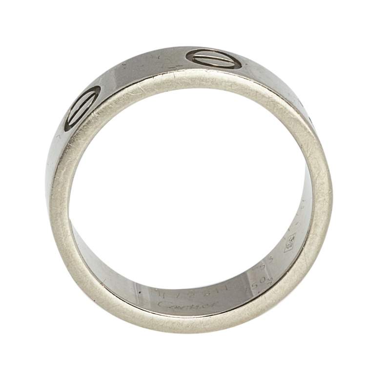Pre Owned Cartier Love 18K White Gold Ring Size 53