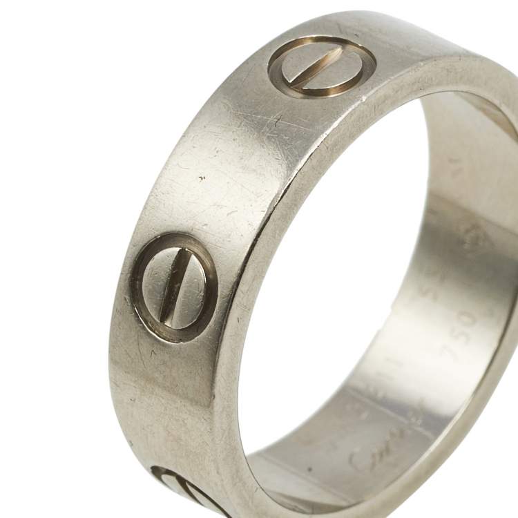 Pre Owned Cartier Love 18K White Gold Ring Size 53