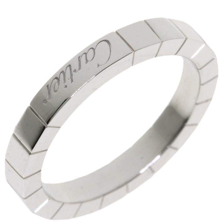 Pre Owned Cartier Lanieres 18K White Gold Ring EU 55