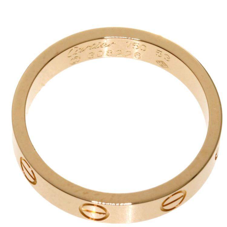 Pre Owned Cartier Love 18K Rose Gold Ring EU 53